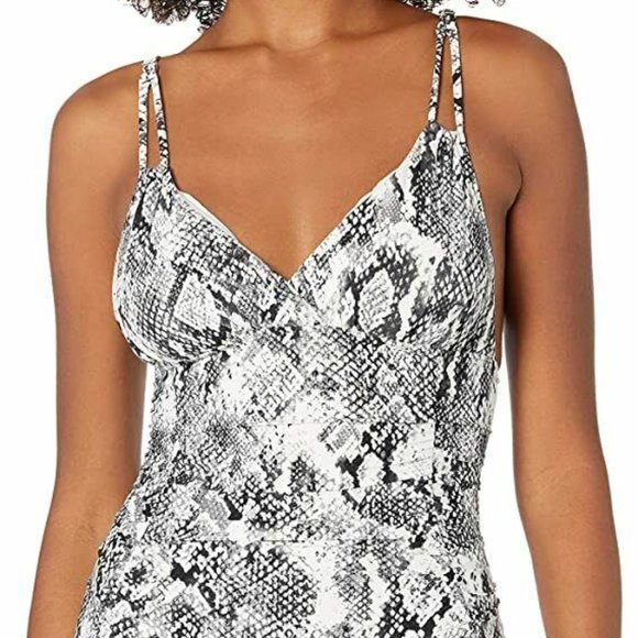 Calvin Klein Shirred Python Swimsuit NWT - Picture 2 of 3